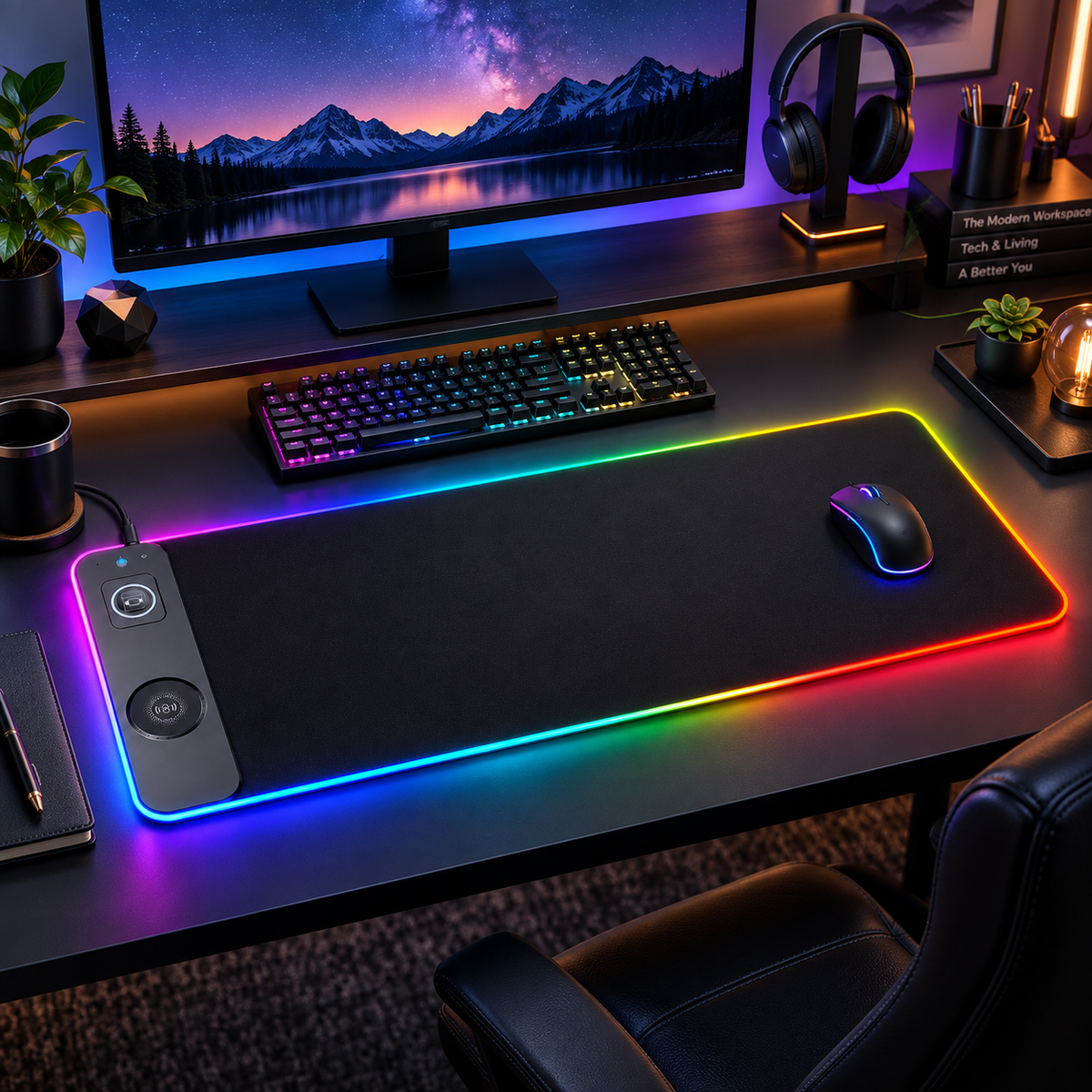 3-in-1 RGB Wireless Charging Desk Mat