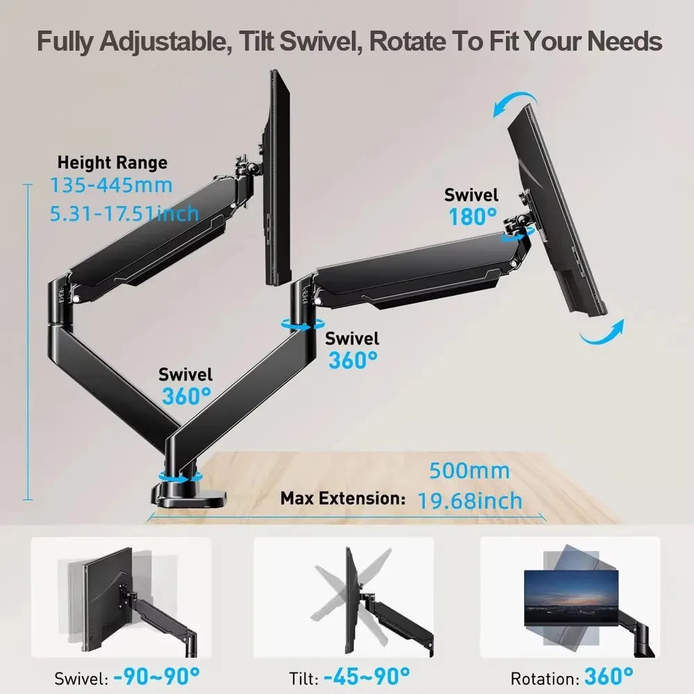 Premium Adjustable Dual Monitor Stand