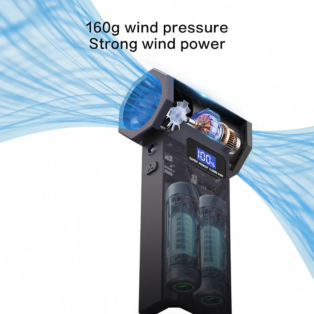 Cordless Turbo Air Blower with LED Light, 4-Speed Control