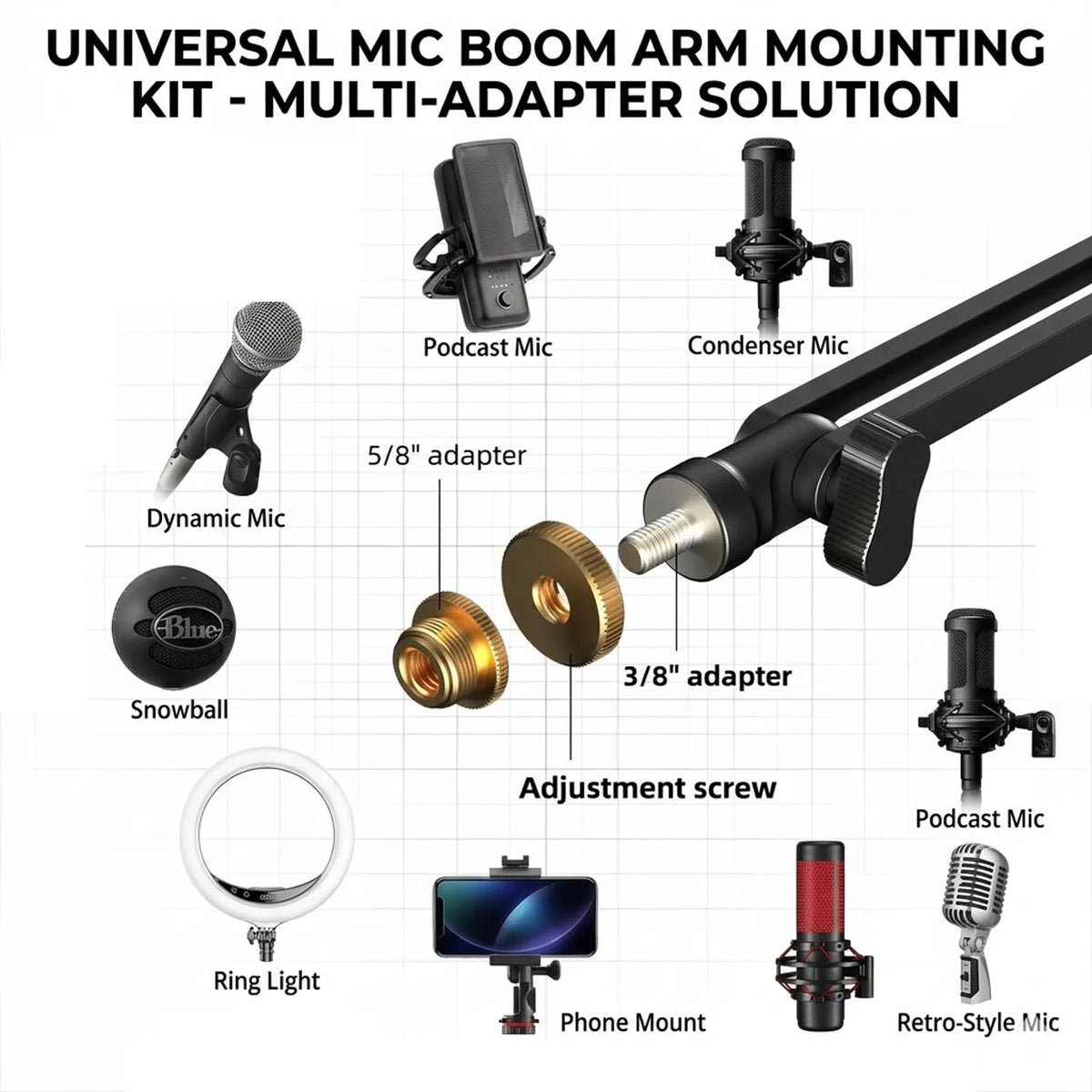 Adjustable Microphone Desk Mount (RGB)