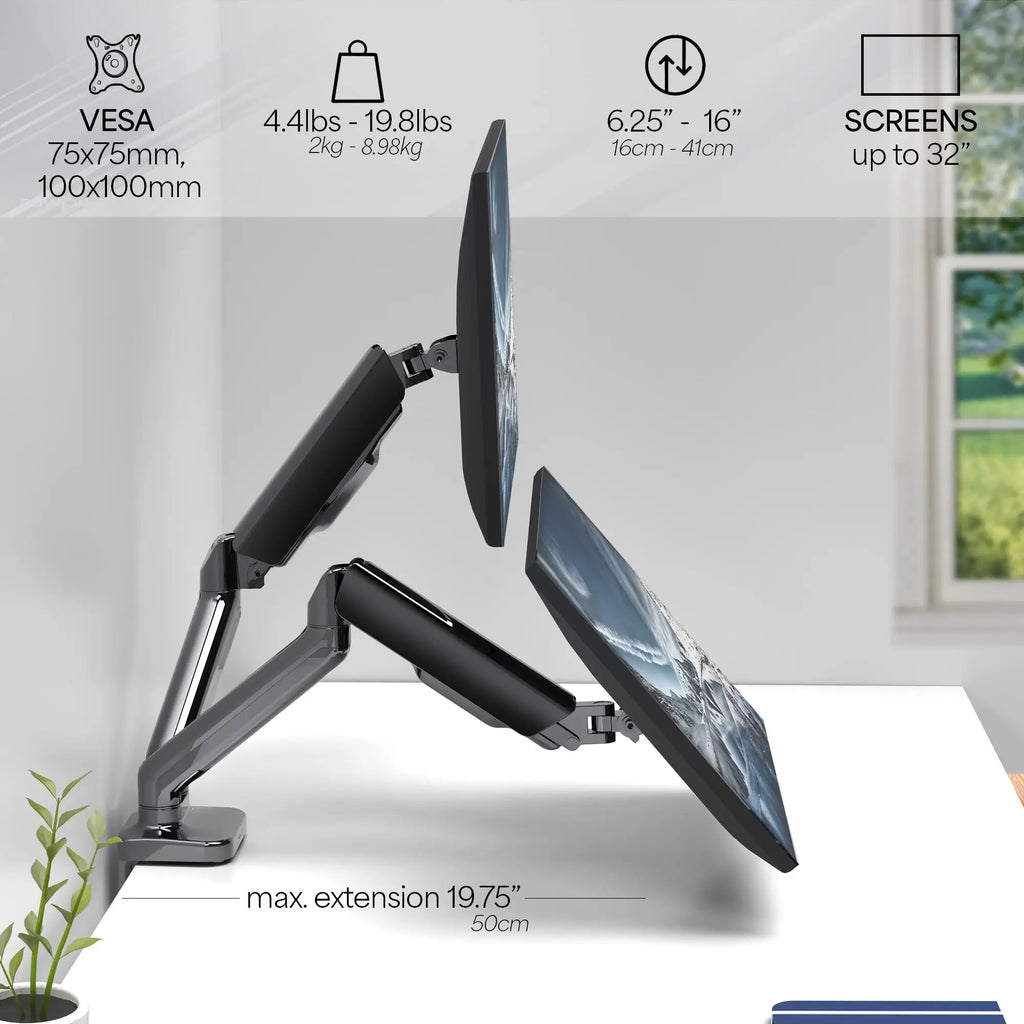 Premium Adjustable Dual Monitor Stand
