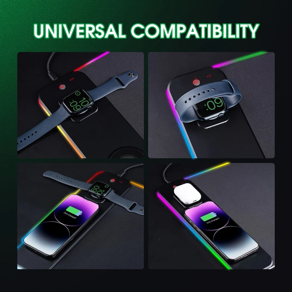 3-in-1 RGB Wireless Charging Desk Mat