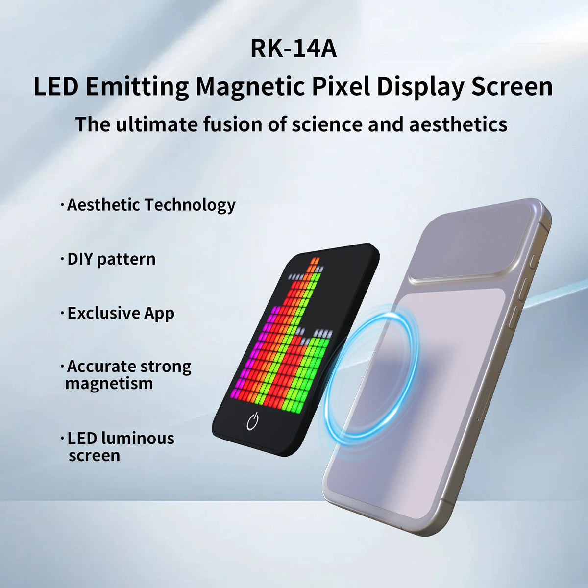 LED Pixel Art Display Panel — App-Controlled, Magnetic & Portable