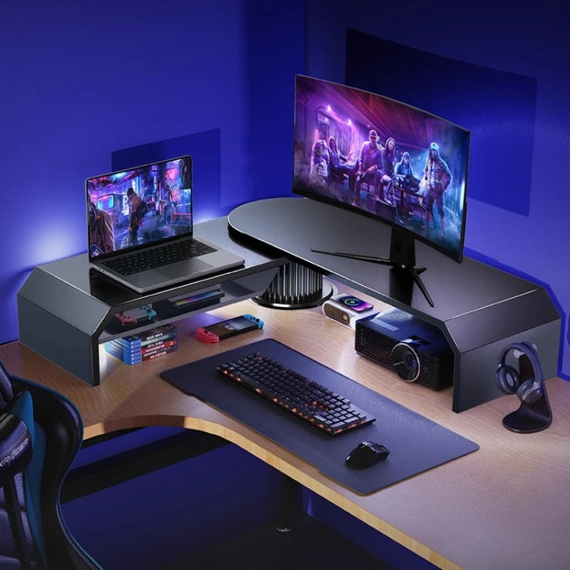 Dual Monitor Riser & Desk Organizer