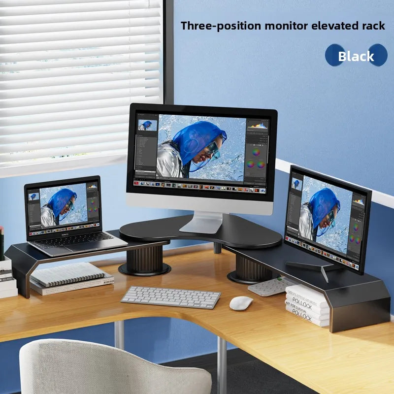 Dual Monitor Riser & Desk Organizer