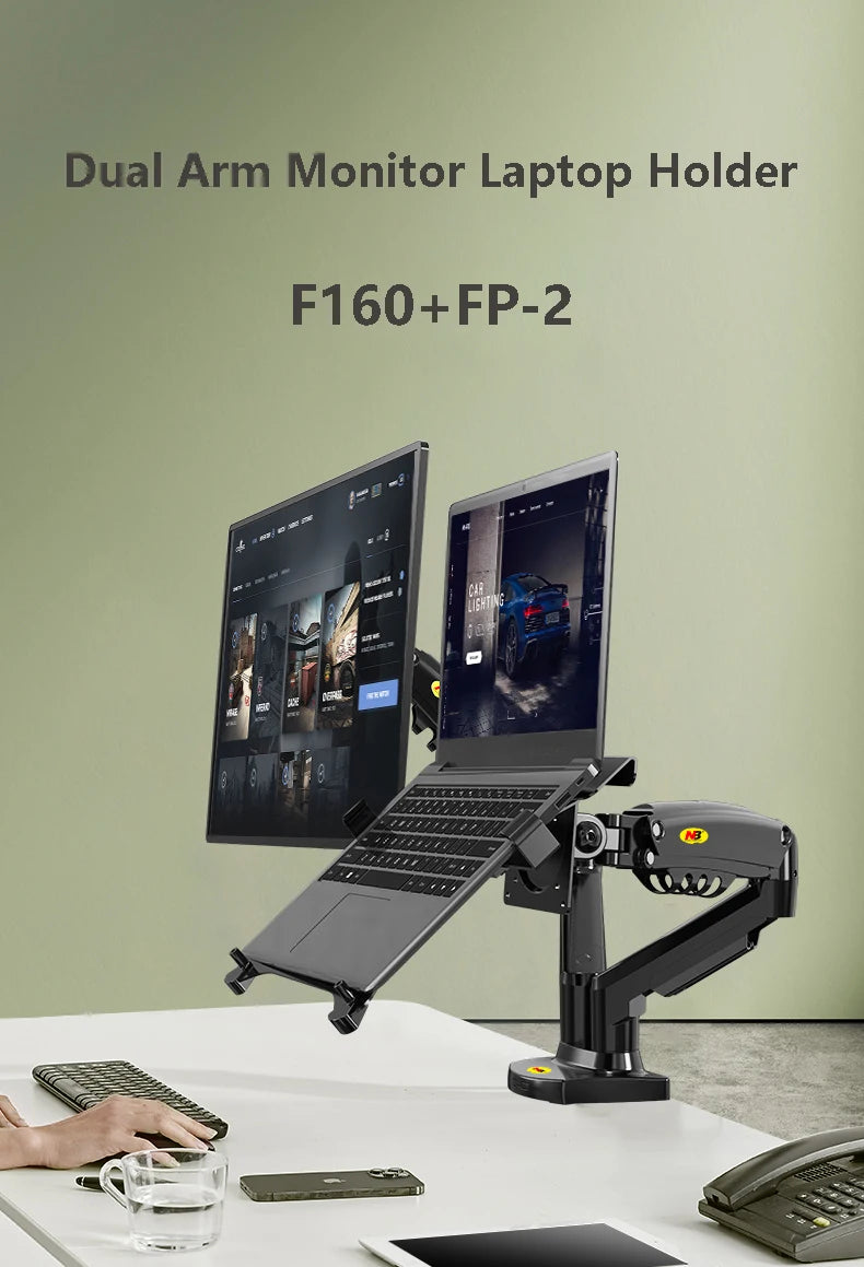 Dual Monitor & Laptop Desk Mount
