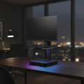 Electric Adjustable Monitor Riser — Dark RGB Office